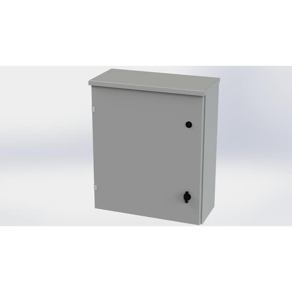 1/4 Turn Knob Latch Electrical Enclosures, 24 in H, 8 in D, 20 in W, NEMA 3R, Galvanized Steel